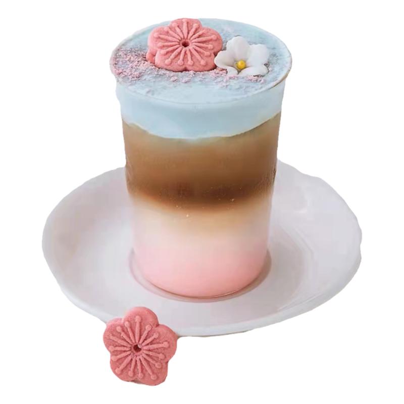 雪花冰装饰饼干粉色樱花绵绵冰刨冰蛋糕甜品装饰烘焙冰淇淋摆件