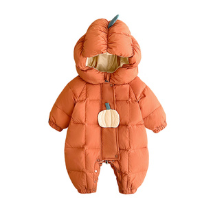 英国NEXT SKK冬季婴儿保暖羽绒服连体衣男女宝宝加厚白鸭绒外出服