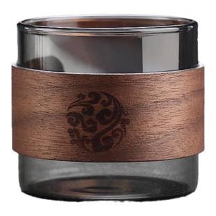 烟灰玻璃小茶杯耐高温防烫高档品茗杯主人杯茶壶公道杯茶具套装