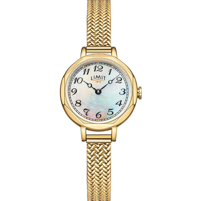 英国LIMIT石英棕色手表女轻奢八边形真皮细带气质小巧礼物