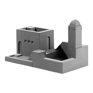 纪念碑谷创意礼物笔筒微型建筑办公室桌面收纳盒摆件治愈系高级感