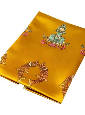 丝绸刺绣提花八吉祥加厚哈达批量发包邮精品绸布2.5*45cm六色可选