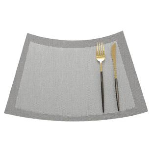 圆桌扇形餐桌垫灰色简约现代免洗酒店家用高级感就餐垫隔热防烫