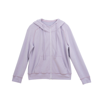 忘城A1044座/拥抱自由/秋款棉混纺磨毛柔软Q弹立领连帽拉链卫衣女