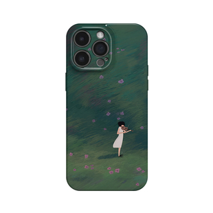 风之诗~复古治愈文艺少女ins适用iPhone16promax手机壳新华为mate60小米15opporeno13苹果14vivox200一加ace5