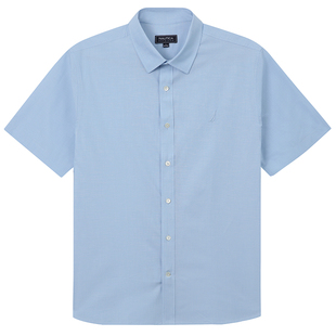 NAUTICA/诺帝卡男装夏季COOLMAX顺滑舒爽平纹衬衫WC5106