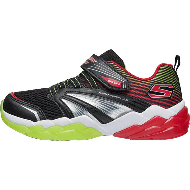 Skechers/斯凯奇正品男童秋冬动感闪灯鞋 大童魔术贴运动休闲鞋