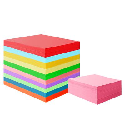 批发彩纸500张a4纸a5彩色打印复印纸办公学生粉红色黄绿色手工折纸草稿纸混10色彩纸儿童手工纸便宜