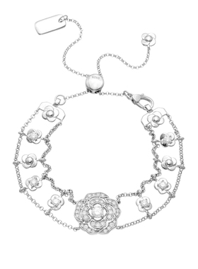 AHCHOO 静奢火彩通体莫桑石钻手链S925银爆闪玫瑰花朵手环女送礼