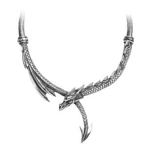 Alchemy Gothic P829 A牌欧美朋克哥特个性简约创意龙环项链吊坠