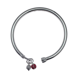 银手镯纯银女足银9999手镯柿子莲花实心年轻款小众礼物开口式女士