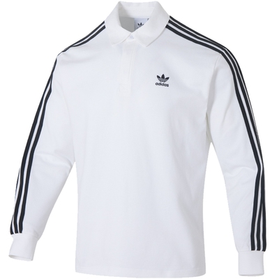 阿迪三叶草男子长袖POLO衫