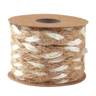 手工礼物绳子信封包装白麻线宽扁蕾丝花边麻绳装饰编织麻布材料