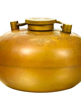 黄铜暖手中式注热水汤婆子