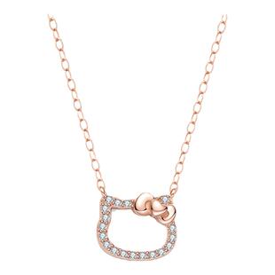 tidecolor三丽鸥helloKitty贝母项链女 纯银锁骨链凯蒂猫生日礼物