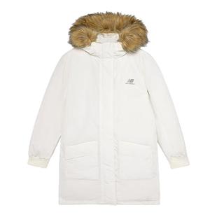 NEW BALANCE NB 女款羽绒服冬季连帽中长款外套 AWJ23345-CRM