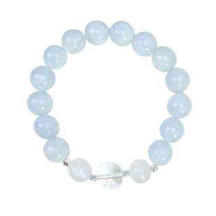 「月光·映雪」天然海蓝宝925银月光石清冷精致显白手链女友礼物