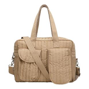 大容量妈咪包2025春季新款母婴外出轻便旅行包多功能斜挎包托特包