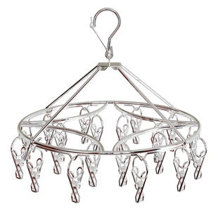 304不锈钢圆形多夹子晾衣架袜子凉晾晒衣夹神器阳台防风扣多功能