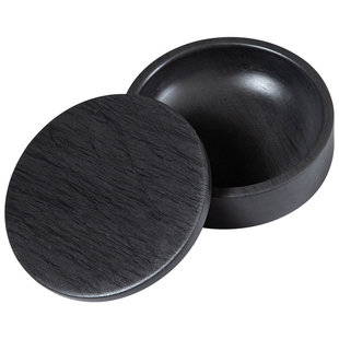 梅林笔庄砚台书法专用螺纹砚天然原石防干不干墨毛笔墨汁砚池带盖研磨墨高档多功能便携式学生免洗保湿墨盒