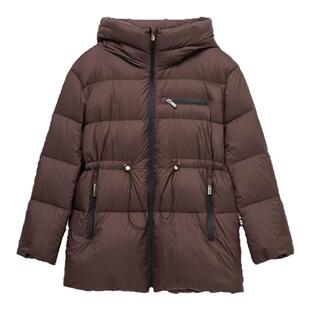 MESUX米岫冬新品女装连帽收腰白鹅绒柔软防风羽绒服MMWUL501