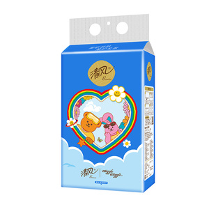 清风悬挂式抽纸巾4层厚实家用实惠装卫生面巾纸壁挂纸抽旗舰店