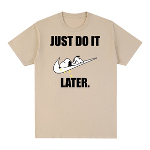 史努比Snoopy短袖T恤just do later卡通印花Woodstock情侣INS男女
