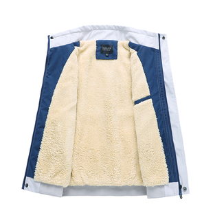 啄木鸟冲锋外套男款秋冬加绒2024新款休闲立领夹克男装户大码内胆