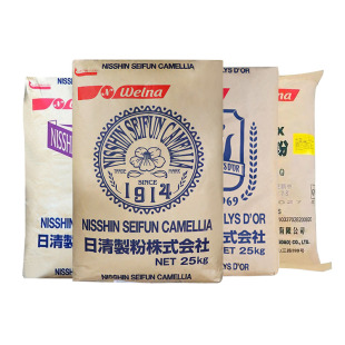 日本进口烘焙原料日清制粉 山茶花高筋粉25kg装 强力小麦粉 面包