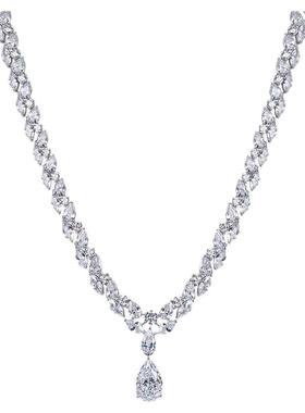 D色莫桑石水滴梨形项链