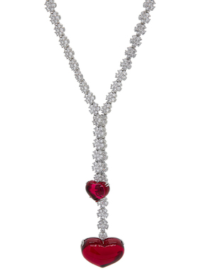 LAMUANA红酒桃心系列复古小众奢华感爱心红心礼服配饰项链女12417