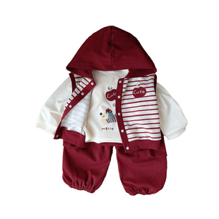 男童春装2026新款宝宝衣服春季洋气婴儿三件套春款潮酷小男孩穿搭