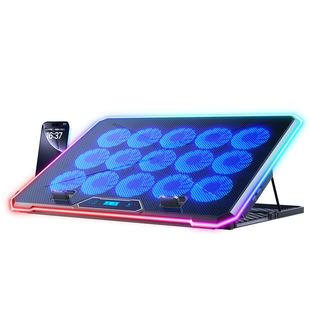 【语音声控】酷睿冰尊笔记本散热器底座手提电脑散热器静音游戏本压风式降温风扇支架适用于联想拯救者y9000p