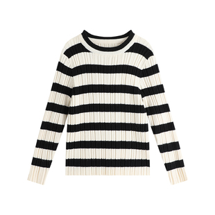 沫沫童装女童冬装针织打底衫2026秋冬季新款儿童圆领洋气毛衣女款