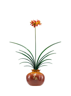 全铜君子兰花装饰摆件