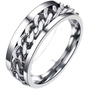 开啤酒戒指可转动链条情侣旋转男潮百搭个性开瓶器指环网红起同款