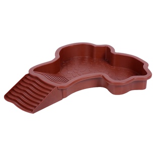 陆龟泡澡盆半水龟黄缘喂水乌龟晒台龟盆水陆两用防摔坏乌龟洗澡盒