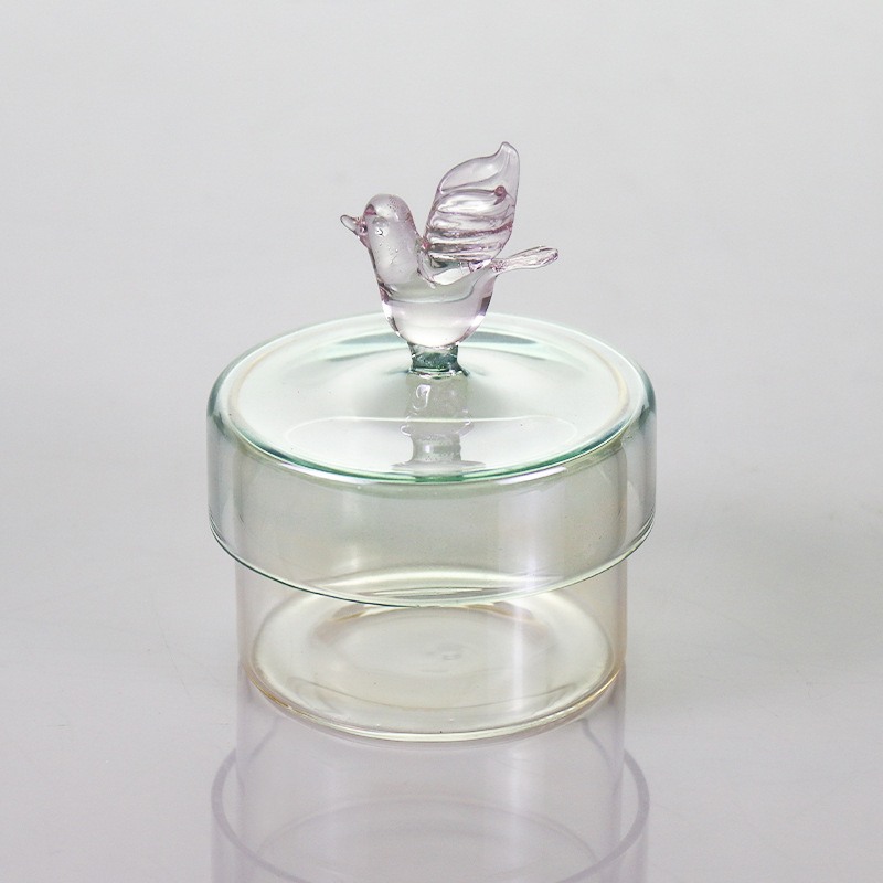 欧式小号玻璃蛋糕盘透明婚创意甜品水果盘摆件家具防尘罩台