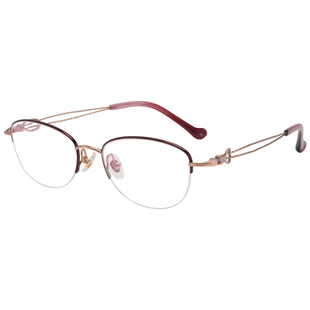 野尻新纪元近视眼镜架半框女士超轻钛材商务细边近视眼镜框NN213