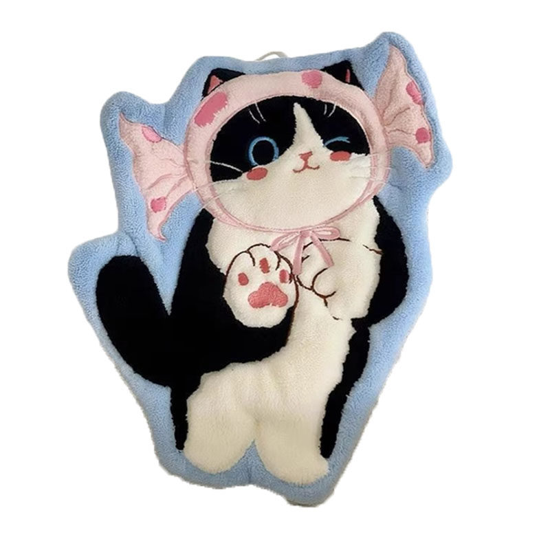 超强吸水可爱猫咪擦手巾特厚款
