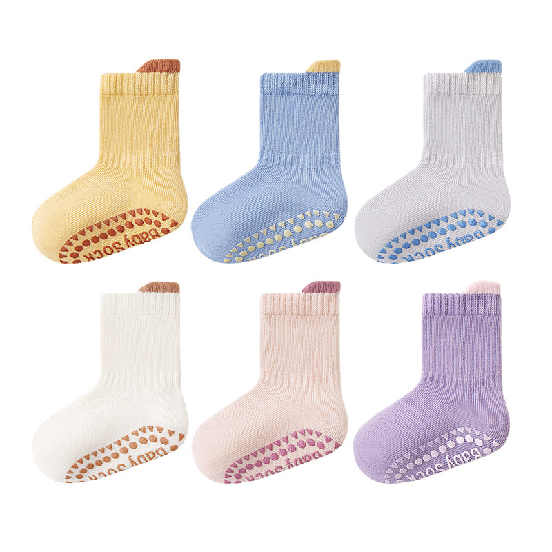 小龙人无骨秋冬男宝纯棉防滑袜