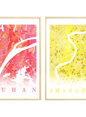 起贝彩色透明客厅玄关城市地图