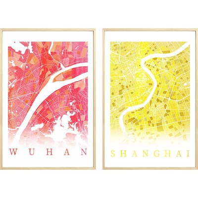 起贝彩色透明客厅玄关城市地图