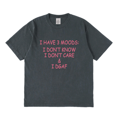 I HAVE 3 MOODS:短袖t恤夏季设计感小众情侣男女宽松圆领上衣