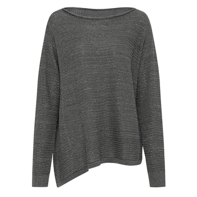 IDPAN都市松弛感亮丝肌理针织衫一字领上衣半裙套装26春季新款