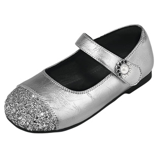 星期六童鞋女童公主鞋2025新款秋季儿童水晶小皮鞋宝宝软底单鞋