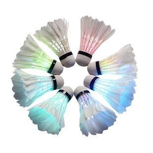 会发光的羽毛球夜光耐打王体育夜用防风闪光带灯亮灯荧光彩色七彩