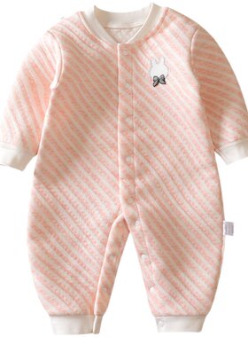 秋冬多比兔婴儿纯棉加厚爬服哈衣