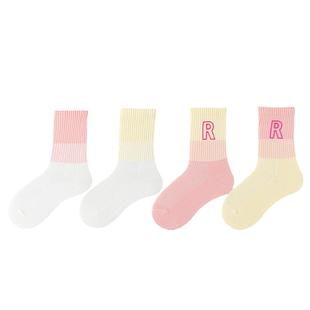 儿童袜子女童春秋款运动袜小女孩宝宝春夏季A类大童纯色中筒棉袜