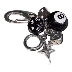 简约高级黑曜石包包挂件钥匙圈精致原创腰间挂饰小众设计钥匙扣